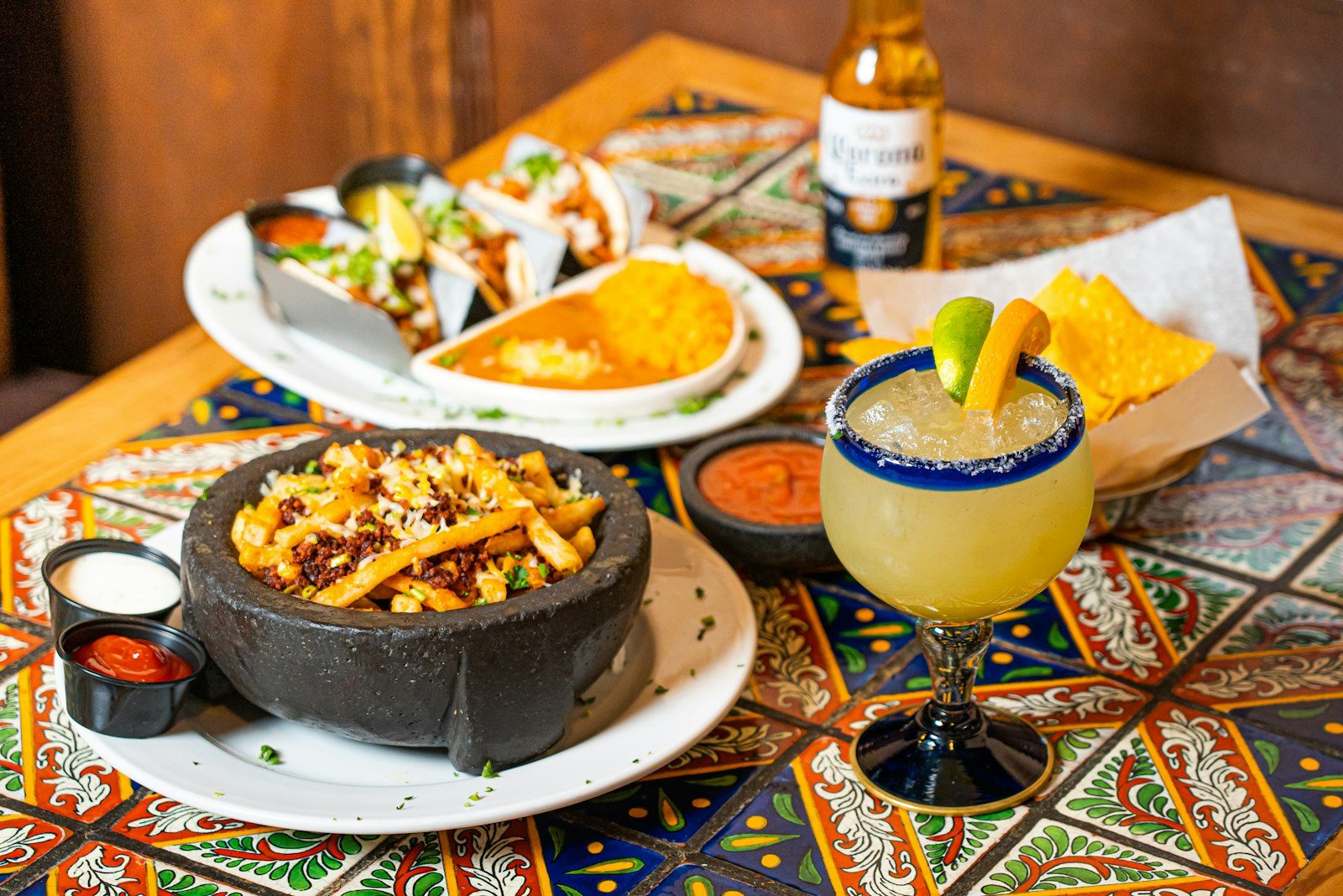 Mexican dishes and a margarita at El Manzanillo in Blairsville, GA