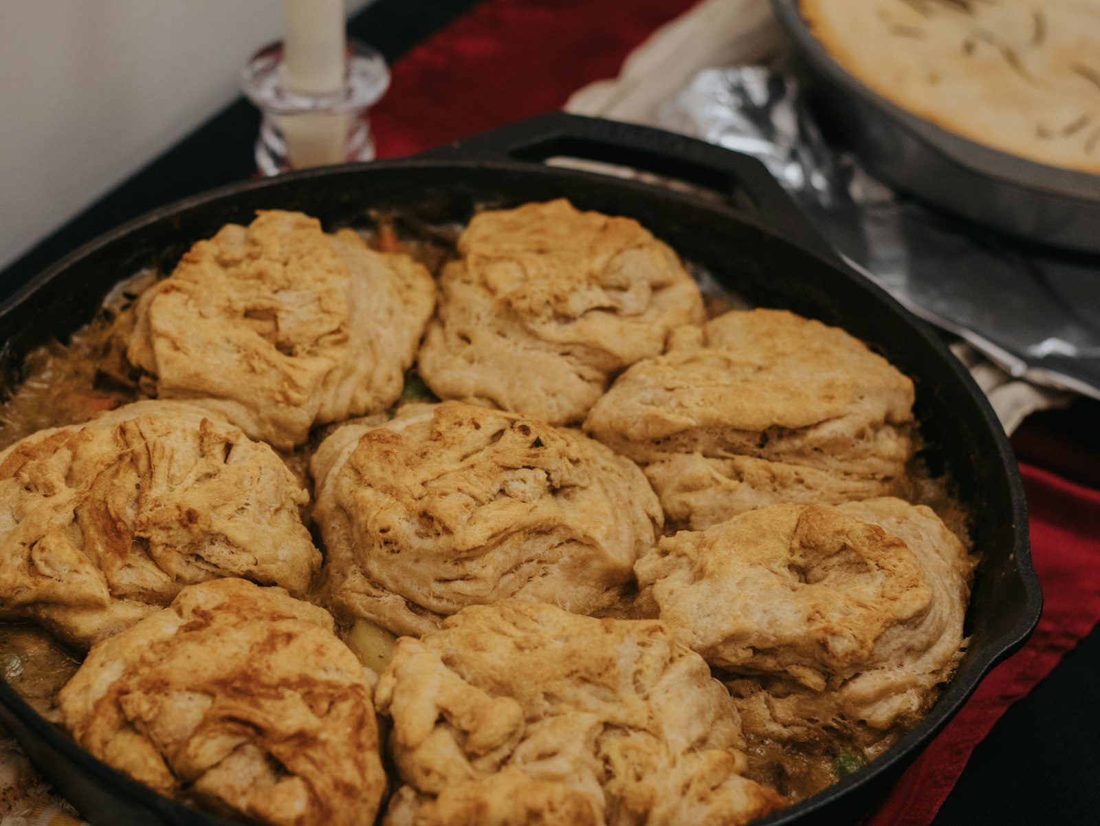 Fried biscuits in a skillet at The Sawmill Place Kitchen + Market in Blairsville, GA