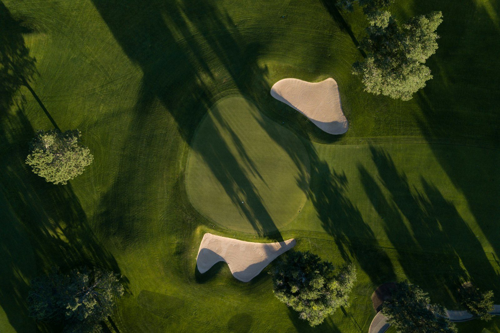 Aerial view of a golf course near The View Grill in Blairsville, GA
