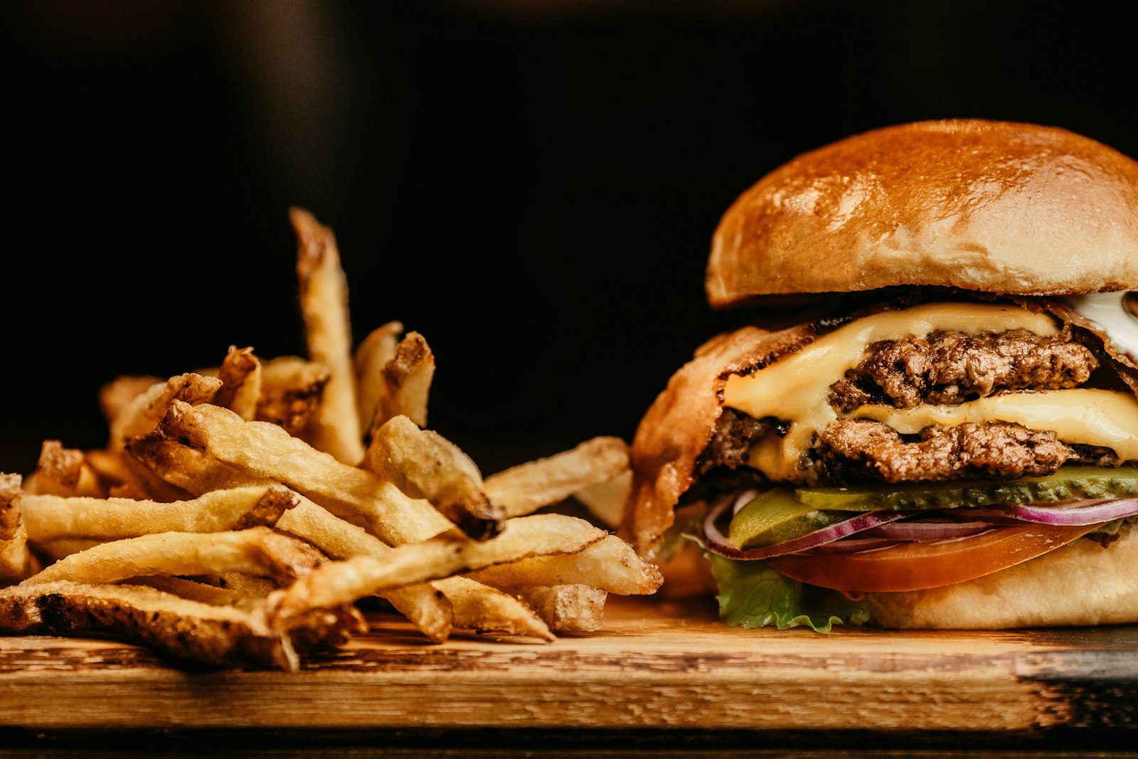 Cheeseburger and fries at Vincent's Coppertop Restaurant & Pub in Blairsville, GA